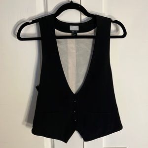 Modern classic black short vest